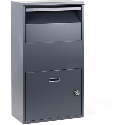 Wiltec - Buzón Para Paquetes Gris 41x22x75cm Buzón De Paquetería De Pie Para Entregas Seguras Wiltec - Buzón Para Paquetes Gris 41x22x75cm Buzón De Paquetería De Pie Para Entregas Seguras