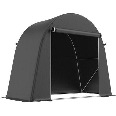 HELLOSHOP26 Cobertizo De Jardín Para Almacenamiento De Bicicletas Y Herramientas 245 X 120 X 200 Cm Impermeable Puerta Con Cremallera Moderno De Polietileno Gris Oscuro 210005627 HELLOSHOP26 Cobertizo De Jardín Para Almacenamiento De Bicicletas Y Herramientas 245 X 120 X 200 Cm Impermeable Puerta Con Cremallera Moderno De Polietileno Gris Oscuro 210005627
