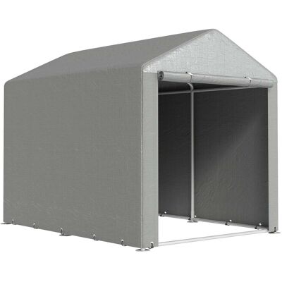 HELLOSHOP26 Cobertizo De Jardín Para Almacenamiento De Moto Y Bicicleta 160 X 218 X 172 Cm Impermeable Con Puerta Con Cremallera Estilo Industrial De Polietileno Gris Claro 210005476 HELLOSHOP26 Cobertizo De Jardín Para Almacenamiento De Moto Y Bicicleta 160 X 218 X 172 Cm Impermeable Con Puerta Con Cremallera Estilo Industrial De Polietileno Gris Claro 210005476