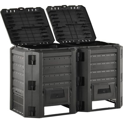 Compostador De Jardín Negro 800 L Vidaxl Compostador De Jardín Negro 800 L Vidaxl