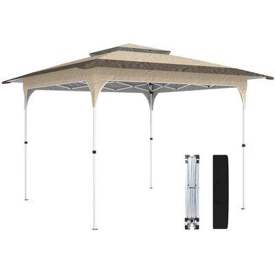 Outsunny Carpa Plegable 3,5x3,5 M, Pop-up, Con Doble Techo, Cierre Central, Upf50+, Altura Ajustable De 3 Niveles Y Bolsa De Transporte, Caqui Outsunny Carpa Plegable 3,5x3,5 M, Pop-up, Con Doble Techo, Cierre Central, Upf50+, Altura Ajustable De 3 Niveles Y Bolsa De Transporte, Caqui