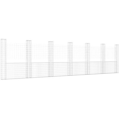 Vidaxl - Cesta De Gaviones Forma De U 2 Postes De Hierro 740x20x200 Cm Vidaxl - Cesta De Gaviones Forma De U 2 Postes De Hierro 740x20x200 Cm