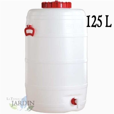 Graf - Barril De Polietileno Alimentario 125 Litros Para Liquidos Y Bebidas, 48x85 Cm Graf - Barril De Polietileno Alimentario 125 Litros Para Liquidos Y Bebidas, 48x85 Cm