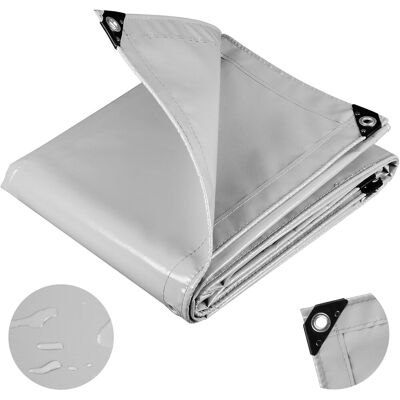 Woltu Telone Occhiellato Impermeabile Pvc 500g/m² Copertura Da Esterno Grigio 3 X 6 M Woltu Telone Occhiellato Impermeabile Pvc 500g/m² Copertura Da Esterno Grigio 3 X 6 M