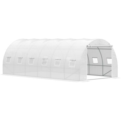 OEM Invernadero De Túnel 6x3x2 M Invernadero De Jardín Con Puerta Enrollable 12 Ventanas Cubierta De Pe 140 G/m² Y Metal Galvanizado Para Cultivos Plantas Verduras Blanco OEM Invernadero De Túnel 6x3x2 M Invernadero De Jardín Con Puerta Enrollable 12 Ventanas Cubierta De Pe 140 G/m² Y Metal Galvanizado Para Cultivos Plantas Verduras Blanco