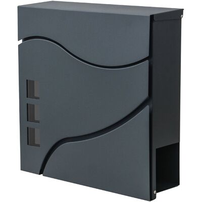 Décoshop26 - Buzón De Pared Con Compartimento Para Periódicos Con Recubrimiento En Polvo Antracita 040001336 Décoshop26 - Buzón De Pared Con Compartimento Para Periódicos Con Recubrimiento En Polvo Antracita 040001336