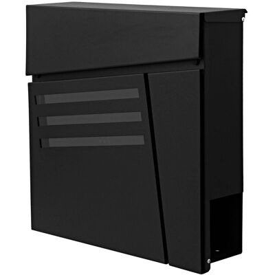 Décoshop26 - Buzón De Pared Compartimento Para Periódicos Con Recubrimiento En Polvo Negro 040001331 Décoshop26 - Buzón De Pared Compartimento Para Periódicos Con Recubrimiento En Polvo Negro 040001331