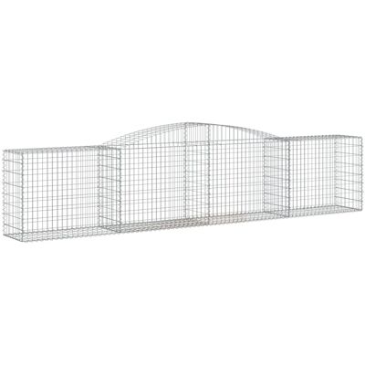 Cesta de gaviones en arco vidaXL 400x50x80/100 cm Hierro galvanizado Cesta de gaviones en arco vidaXL 400x50x80/100 cm Hierro galvanizado