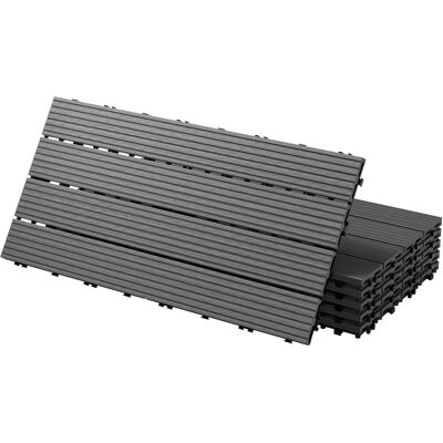 Ecd Germany Baldosas Para Exterior De Wpc Aparencia De Madera Antracita 60x30cm 24 Piezas Para 4m² Con Sistema De Drenaje Y Instalación Mediante Click, Losas Elegantes Para Terraza, Balcón O Patio Ecd Germany Baldosas Para Exterior De Wpc Aparencia De Madera Antracita 60x30cm 24 Piezas Para 4m² Con Sistema De Drenaje Y Instalación Mediante Click, Losas Elegantes Para Terraza, Balcón O Patio