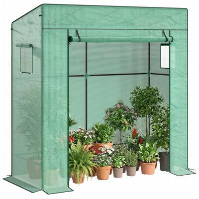 OEM Invernadero De Exterior Con Ventanas De Malla Y Puerta Con Cremallera Para Cultivar Plantas Flores 196x77x197 Cm Verde OEM Invernadero De Exterior Con Ventanas De Malla Y Puerta Con Cremallera Para Cultivar Plantas Flores 196x77x197 Cm Verde