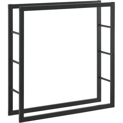 HELLOSHOP26 Robusto Estante Para Leña, Sólido Soporte Para Leña, Almacenamiento Eficiente Para Interior Y Exterior, Acero Lacado 100 Cm Negro 030005952 HELLOSHOP26 Robusto Estante Para Leña, Sólido Soporte Para Leña, Almacenamiento Eficiente Para Interior Y Exterior, Acero Lacado 100 Cm Negro 030005952