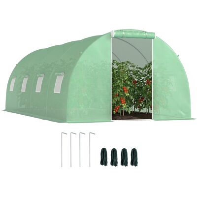 Outsunny Invernadero De Túnel 6x3x2 M Con Puerta Enrollable, 8 Ventanas De Malla, Estructura De Acero Galvanizado, Anti-uv, Para Cultivos, Verde Outsunny Invernadero De Túnel 6x3x2 M Con Puerta Enrollable, 8 Ventanas De Malla, Estructura De Acero Galvanizado, Anti-uv, Para Cultivos, Verde