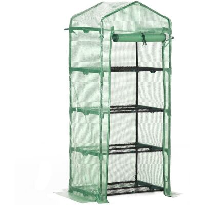 JHY DESIGN Invernadero De Jardín De 4 Estantes, Cubierta De Pe De 140 G/m², Estructura De Acero, Para Plantas, Flores, Balcón, Terraza. JHY DESIGN Invernadero De Jardín De 4 Estantes, Cubierta De Pe De 140 G/m², Estructura De Acero, Para Plantas, Flores, Balcón, Terraza.