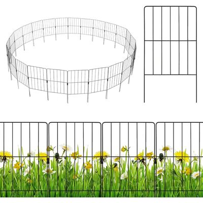 Costway - 25pcs Vallas Decorativas Para Jardín, Valla De Barrera De Animales De 825 Cm(l) X 60 Cm (an), Valla De Alambre Metálico Plegable Para Borde De Cama De Flores Y Decoración De Patio Costway - 25pcs Vallas Decorativas Para Jardín, Valla De Barrera De Animales De 825 Cm(l) X 60 Cm (an), Valla De Alambre Metálico Plegable Para Borde De Cama De Flores Y Decoración De Patio