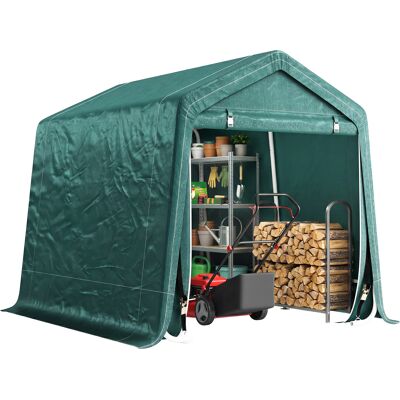 JHY DESIGN Tienda De Jardín Exterior De 2,4 X 2 X 2 M, Caseta De Jardín Con 2 Puertas Con Cremallera, Impermeable, Resistente A Los Rayos Uv, Verde. JHY DESIGN Tienda De Jardín Exterior De 2,4 X 2 X 2 M, Caseta De Jardín Con 2 Puertas Con Cremallera, Impermeable, Resistente A Los Rayos Uv, Verde.