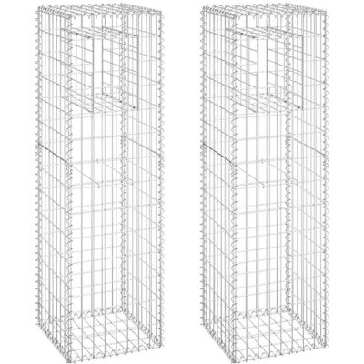 Vidaxl - Cestas Postes De Gaviones 2 Unidades Hierro 40x40x140 Cm Vidaxl - Cestas Postes De Gaviones 2 Unidades Hierro 40x40x140 Cm