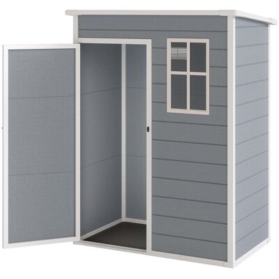 HELLOSHOP26 Caseta De Jardín 151 X 92 X 193 Cm Puerta Con Cerradura Con Ventilación Diseño Contemporáneo Exterior De Aluminio Gris 210004362 HELLOSHOP26 Caseta De Jardín 151 X 92 X 193 Cm Puerta Con Cerradura Con Ventilación Diseño Contemporáneo Exterior De Aluminio Gris 210004362