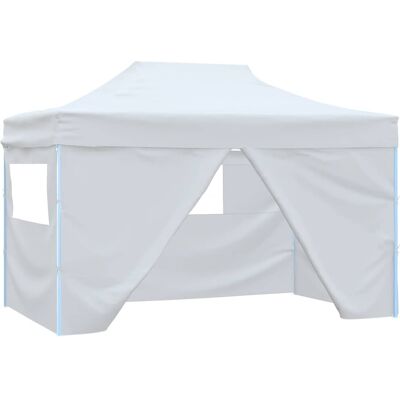 Carpa plegable profesional vidaXL con 4 paredes acero blanco 3x4m Carpa plegable profesional vidaXL con 4 paredes acero blanco 3x4m