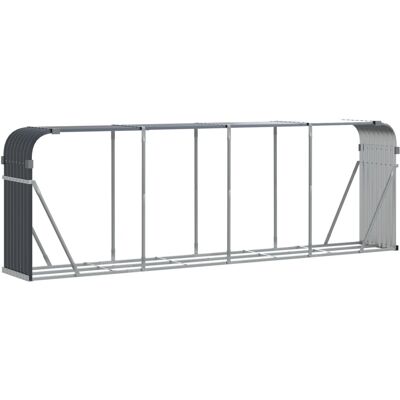 HELLOSHOP26 Leñero 300 X 45 X 100 Cm Acero Galvanizado Antracita 020043769 HELLOSHOP26 Leñero 300 X 45 X 100 Cm Acero Galvanizado Antracita 020043769