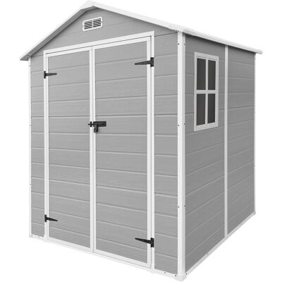 Ecd Germany Caseta De Jardín Con Suelo, 5m³ 151x182x220 Cm Gris Claro, Cobertizo Exterior De Plástico Para Almacenamiento De Herramientas, Con Tejado En Dos Aguas, Puerta Y Ventana De Ventilación Ecd Germany Caseta De Jardín Con Suelo, 5m³ 151x182x220 Cm Gris Claro, Cobertizo Exterior De Plástico Para Almacenamiento De Herramientas, Con Tejado En Dos Aguas, Puerta Y Ventana De Ventilación