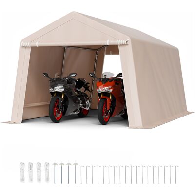 Vevor Cobertizo De Almacenamiento Para Exteriores Carpa Portátil 305x458x246 Cm Con 2 Puertas Enrollables Estructura Resistente, Garaje Para Motocicleta, Cortacesped, Bicicleta, Herramientas, Beige Vevor Cobertizo De Almacenamiento Para Exteriores Carpa Portátil 305x458x246 Cm Con 2 Puertas Enrollables Estructura Resistente, Garaje Para Motocicleta, Cortacesped, Bicicleta, Herramientas, Beige