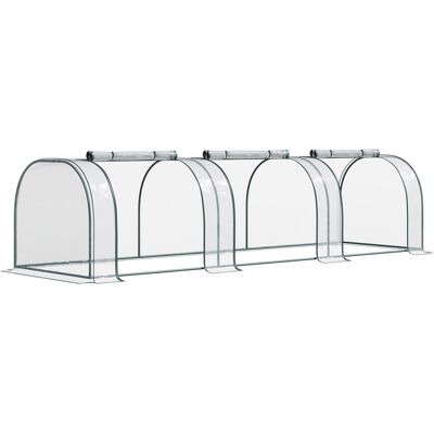 OEM Invernadero De Exterior 350x100x80 Cm Invernadero De Jardín Con 3 Puertas Enrollables Marco De Acero Y Para Cultivos Plantas Flores Transparente OEM Invernadero De Exterior 350x100x80 Cm Invernadero De Jardín Con 3 Puertas Enrollables Marco De Acero Y Para Cultivos Plantas Flores Transparente