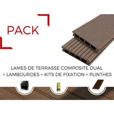 MCCOVER Pack 15m² Tarima Exterior Composite Dual + Accesorios (4 Colores) 3600mm - Beige Claro, 25mm Grosor, 14cm Ancho, 360cm Largo MCCOVER Pack 15m² Tarima Exterior Composite Dual + Accesorios (4 Colores) 3600mm - Beige Claro, 25mm Grosor, 14cm Ancho, 360cm Largo