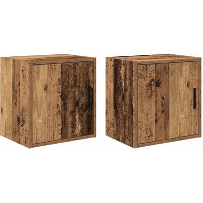 HELLOSHOP26 Lote De 2 Armarios De Pared Para Garaje 40 X 30 X 41 Cm Almacenamiento Práctico Acabado Elegante De Madera Contrachapada Madera Vieja 020051432 HELLOSHOP26 Lote De 2 Armarios De Pared Para Garaje 40 X 30 X 41 Cm Almacenamiento Práctico Acabado Elegante De Madera Contrachapada Madera Vieja 020051432