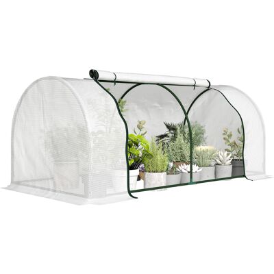 JHY DESIGN Mini Invernadero Para Jardín, Invernadero Para Tomates, 2 X 1 X 0,8 M, Puerta Con Cremallera, Cubierta De Pe, Estructura De Acero Blanco. JHY DESIGN Mini Invernadero Para Jardín, Invernadero Para Tomates, 2 X 1 X 0,8 M, Puerta Con Cremallera, Cubierta De Pe, Estructura De Acero Blanco.