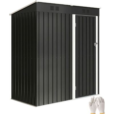 Outsunny Cobertizo De Jardín Exterior 1,37 M² 163x90x179 Cm, Con Puerta Con Pestillo Y Ranuras De Ventilación, Para Almacenaje De Herramientas, Gris Outsunny Cobertizo De Jardín Exterior 1,37 M² 163x90x179 Cm, Con Puerta Con Pestillo Y Ranuras De Ventilación, Para Almacenaje De Herramientas, Gris