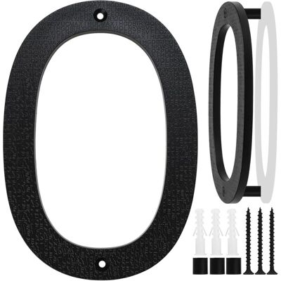 FOCTRO Número De Casa Grande De 20 Cm En Color Negro, Letrero Flotante De Plástico Abs Con Efecto 3d Para Calle O Puerta, Ideal Para Oficinas, Buzones Y Garajes (número 0). FOCTRO Número De Casa Grande De 20 Cm En Color Negro, Letrero Flotante De Plástico Abs Con Efecto 3d Para Calle O Puerta, Ideal Para Oficinas, Buzones Y Garajes (número 0).