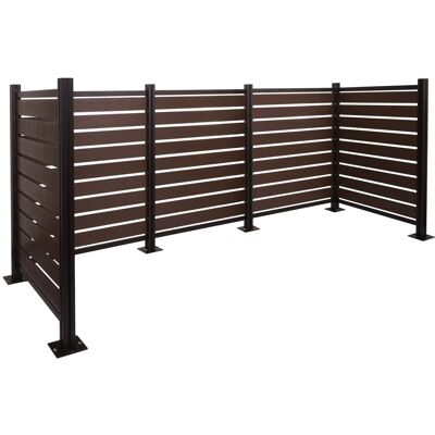 DÉCOSHOP26 Ercado Ocultacontenedores Extensible De Aluminio Con Efecto Madera Para 12 Cubos O 4 Contenedores Aluminio Polietileno Marrón 300x110 Cm 04000644 DÉCOSHOP26 Ercado Ocultacontenedores Extensible De Aluminio Con Efecto Madera Para 12 Cubos O 4 Contenedores Aluminio Polietileno Marrón 300x110 Cm 04000644