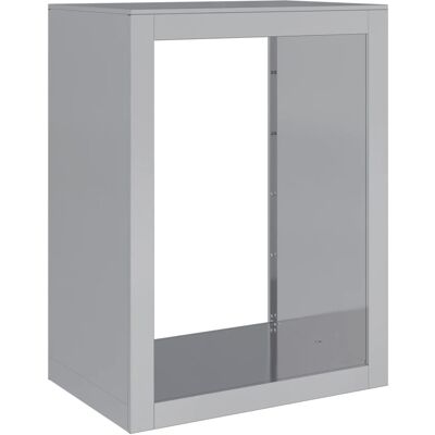 HELLOSHOP26 Leñero 60 X 40 X 80 Cm Acero Galvanizado Gris 020043737 HELLOSHOP26 Leñero 60 X 40 X 80 Cm Acero Galvanizado Gris 020043737
