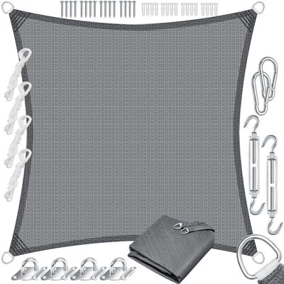 Kesser® Toldo Vela Hdpe - 5x 5m, Cuadrado, Gris Kesser® Toldo Vela Hdpe - 5x 5m, Cuadrado, Gris
