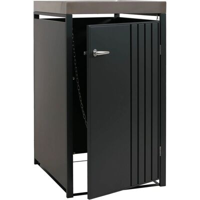 DÉCOSHOP26 Ubretacones Cobertizo Para 1 Contenedor De Basura Con Jardinera 125x68x84 Cm De Metal Antracita 04000934 DÉCOSHOP26 Ubretacones Cobertizo Para 1 Contenedor De Basura Con Jardinera 125x68x84 Cm De Metal Antracita 04000934