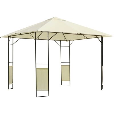 Outsunny Carpa 2,97x2,97x2,6m Cenador Jardin Marco De Acero Y 4 Paraviento Lateral Color Crema Outsunny Carpa 2,97x2,97x2,6m Cenador Jardin Marco De Acero Y 4 Paraviento Lateral Color Crema