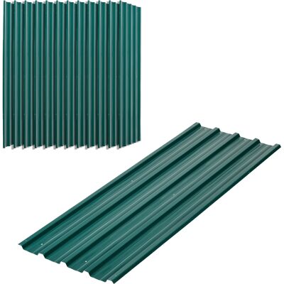 OEM Juego De 12 Paneles Para Tejado De Acero Galvanizado 7m² Para Caseta De Herramientas Cobertizo 129x45cm Verde OEM Juego De 12 Paneles Para Tejado De Acero Galvanizado 7m² Para Caseta De Herramientas Cobertizo 129x45cm Verde