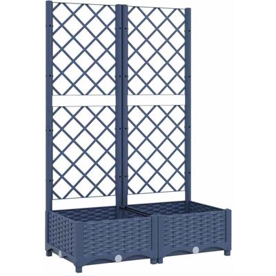 Vidaxl - Jardinera Con Enrejado Pp Azul Gris 80x40x121,5 Cm Vidaxl - Jardinera Con Enrejado Pp Azul Gris 80x40x121,5 Cm
