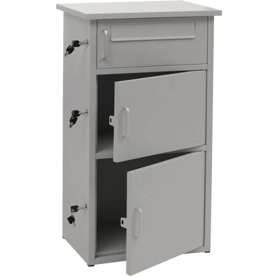 DÉCOSHOP26 Aja Para Paquetes Con 3 Compartimentos Con Cerradura 89 X 49 X 38 Cm Acero Gris Claro 04000937 DÉCOSHOP26 Aja Para Paquetes Con 3 Compartimentos Con Cerradura 89 X 49 X 38 Cm Acero Gris Claro 04000937