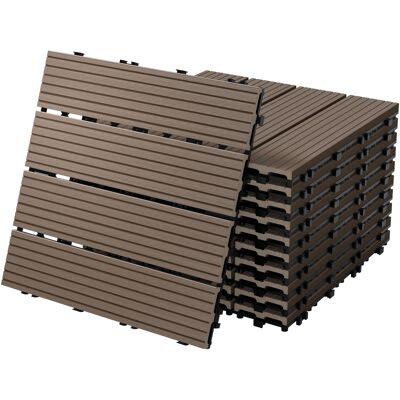 Ecd Germany Baldosas Jardín Exterior Wpc Diseño Madera Marrón Oscuro 30x30cm 44 Piezas Para 4m² Con Sistema De Drenaje Y Instalación Mediante Click, Azulejos Para Terraza, Balcón O Patio Ecd Germany Baldosas Jardín Exterior Wpc Diseño Madera Marrón Oscuro 30x30cm 44 Piezas Para 4m² Con Sistema De Drenaje Y Instalación Mediante Click, Azulejos Para Terraza, Balcón O Patio
