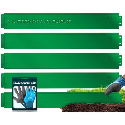 Kesser® Borde De Césped Metal - Verde, Longitud 25m - Altura 18cm Kesser® Borde De Césped Metal - Verde, Longitud 25m - Altura 18cm