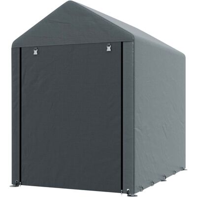 HELLOSHOP26 Cobertizo De Jardín Para Almacenamiento 120 X 179 X 165 Cm Protección Contra La Intemperie Puerta Con Cremallera Acceso Rápido Moderno De Metal Gris Oscuro 210005474 HELLOSHOP26 Cobertizo De Jardín Para Almacenamiento 120 X 179 X 165 Cm Protección Contra La Intemperie Puerta Con Cremallera Acceso Rápido Moderno De Metal Gris Oscuro 210005474