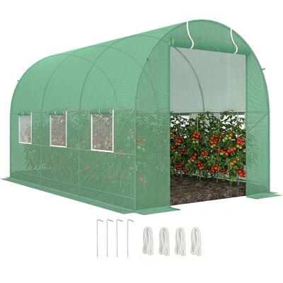 OEM Invernadero De Jardín 3,5x2 M Invernadero De Túnel Con Marco De Acero Y Cubierta De Polietileno Pe 140 G/m² Verde OEM Invernadero De Jardín 3,5x2 M Invernadero De Túnel Con Marco De Acero Y Cubierta De Polietileno Pe 140 G/m² Verde