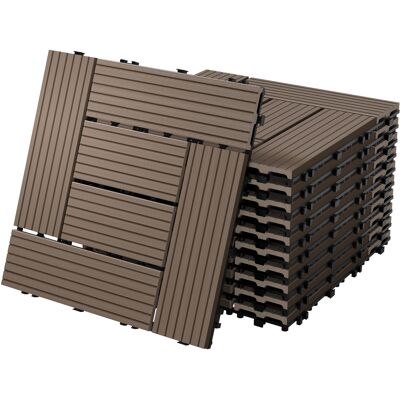 Ecd Germany Baldosas Jardín Exterior Wpc Aparencia Madera Mosaico Marrón Oscuro 30x30cm 55 Piezas Para 5m² Con Sistema De Drenaje Y Instalación Mediante Click, Azulejos Para Terraza, Balcón O Patio Ecd Germany Baldosas Jardín Exterior Wpc Aparencia Madera Mosaico Marrón Oscuro 30x30cm 55 Piezas Para 5m² Con Sistema De Drenaje Y Instalación Mediante Click, Azulejos Para Terraza, Balcón O Patio