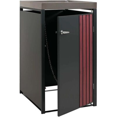 DÉCOSHOP26 Ubos De Basura Exterior Con Jardinera Para 1 Cubo De 80 A 240 L Cobertizo Para Basura De Acero Antracita Efecto Madera Oscura 68 X 84 X 125 Cm 04000933 DÉCOSHOP26 Ubos De Basura Exterior Con Jardinera Para 1 Cubo De 80 A 240 L Cobertizo Para Basura De Acero Antracita Efecto Madera Oscura 68 X 84 X 125 Cm 04000933