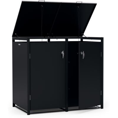 Blumfeldt Binsafe Caja De Basura 2 Papeleras 240 L Resistente A La Intemperie Con Cerradura Acero Galvanizado Blumfeldt Binsafe Caja De Basura 2 Papeleras 240 L Resistente A La Intemperie Con Cerradura Acero Galvanizado