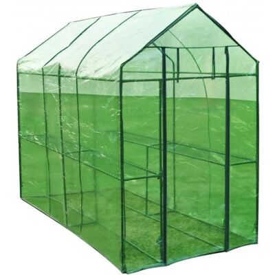 Invernadero de jardín 190 cm - Plástico verde - HelloShop26 Invernadero de jardín 190 cm - Plástico verde - HelloShop26
