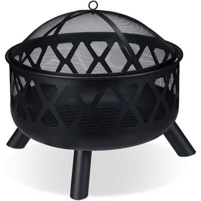 HELLOSHOP26 Brasero De Jardín De Acero Negro 80 X 80 X 30 Cm Con Protección Contra Chispas, Ambiente Acogedor De Acero Negro 130009257 HELLOSHOP26 Brasero De Jardín De Acero Negro 80 X 80 X 30 Cm Con Protección Contra Chispas, Ambiente Acogedor De Acero Negro 130009257