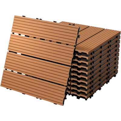 Ecd Germany Baldosas Jardín Exterior Wpc Aparencia Madera Marrón Claro 30x30cm 22 Piezas Para 2m² Con Sistema De Drenaje Y Instalación Mediante Click, Azulejos Para Terraza, Balcón O Patio Ecd Germany Baldosas Jardín Exterior Wpc Aparencia Madera Marrón Claro 30x30cm 22 Piezas Para 2m² Con Sistema De Drenaje Y Instalación Mediante Click, Azulejos Para Terraza, Balcón O Patio