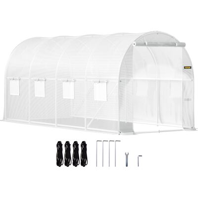 Vevor Invernadero De Túnel 4,6 X 2,1 X 2,1 M Invernadero De Jardín Tipo Túnel Con 8 Ventanas De Malla Marco De Acero Invernadero Caseta De Jardín Huerto Blanco Para Cultivo De Plantas Flores Verduras Vevor Invernadero De Túnel 4,6 X 2,1 X 2,1 M Invernadero De Jardín Tipo Túnel Con 8 Ventanas De Malla Marco De Acero Invernadero Caseta De Jardín Huerto Blanco Para Cultivo De Plantas Flores Verduras